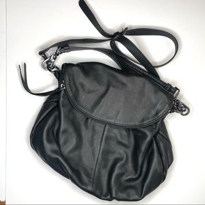 Margot Black Leather Shoulder Bag